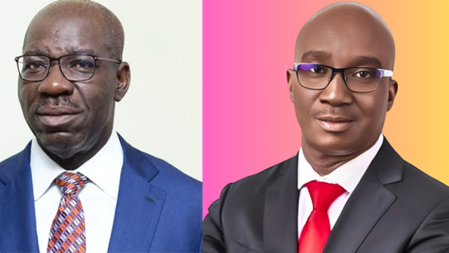 Photo of Former Edo state governor, Godwin Obaseki and Governor Monday Okpebholo